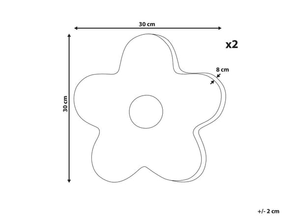 Sett med 2 pynteputer Blå Bomull 30 x 30 cm Blomsterform Avtakbare trekk Dekorasjon Tekstiler Barnerom Barneputer