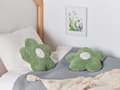Miniatyrbilde 2 av 7: Sett med 2 pynteputer Grønn Bomull 30 x 30 cm Blomsterform Avtakbare trekk Dekorasjon Tekstiler Barnerom Barneputer