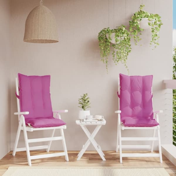 vidaXL stolehynder m. høj ryg 2 stk. oxfordstof pink