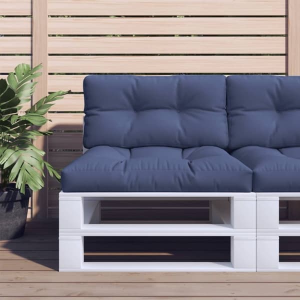 vidaXL pallehynde 80x40x12 cm stof marineblå