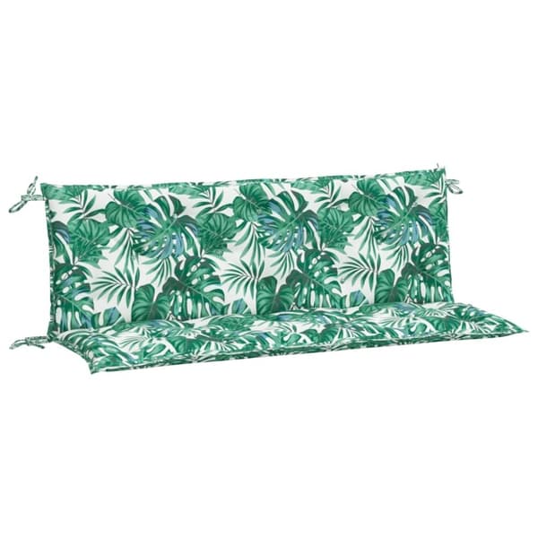 vidaXL hynder til havebænk 2 stk. 150x50x7 cm oxfordstof bladmønster