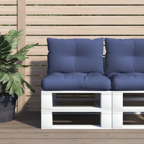 vidaXL pallehyndesæt 60x38x13 cm stof Marineblå