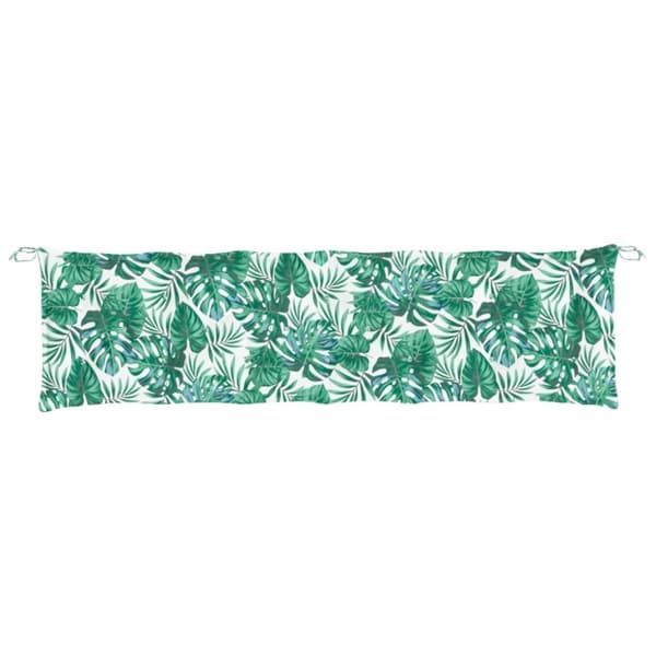 vidaXL Bänkdynor för trädgården 2st bladmönster 200x50x7cm oxfordtyg