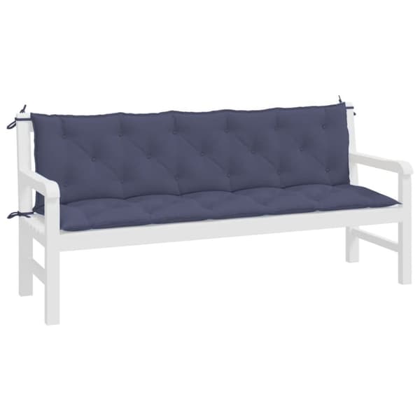 vidaXL hynder til havebænk 2 stk. 180x50x7 cm oxfordstof marineblå