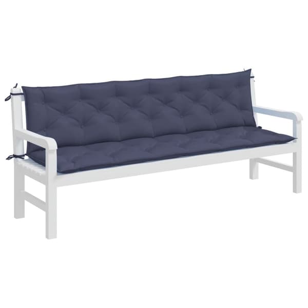 vidaXL Bänkdynor för trädgården 2st marinblå 200x50x7cm oxfordtyg