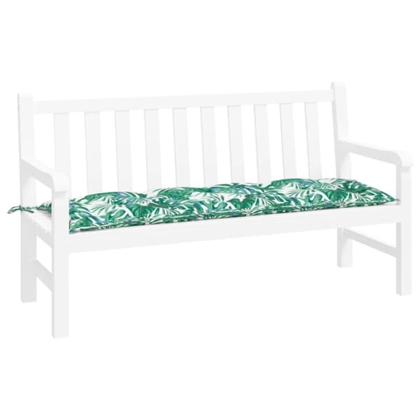 vidaXL hynde til havebænk 150x50x7 cm oxfordstof bladmønster