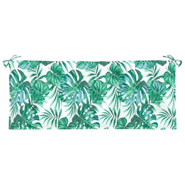 vidaXL Bänkdyna för trädgården bladmönster 120x50x7cm oxfordtyg
