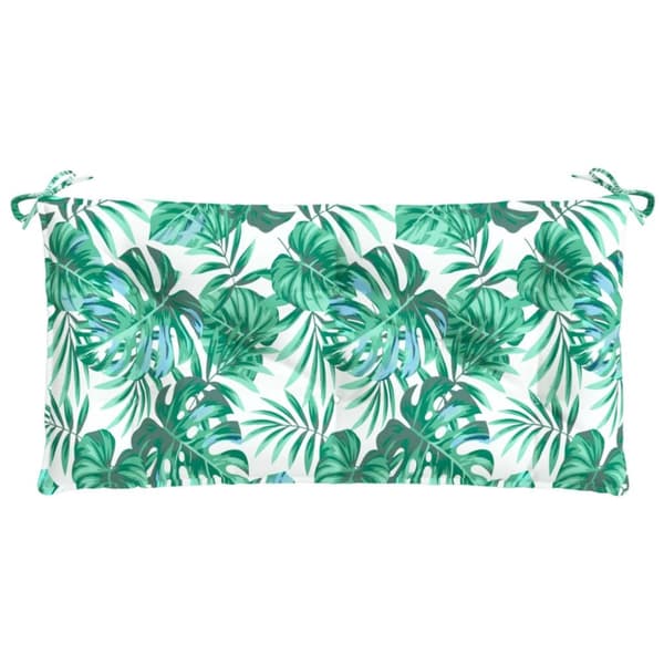 vidaXL Bänkdyna för trädgården bladmönster 100x50x7 cm oxfordtyg