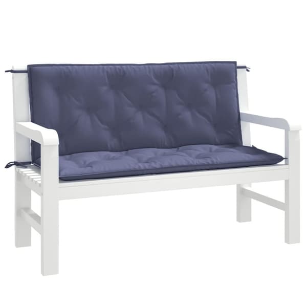 vidaXL hynder til havebænk 2 stk. 120x50x7 cm oxfordstof marineblå
