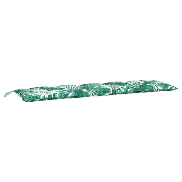 vidaXL Bänkdynor för trädgården 2st bladmönster 180x50x7cm oxfordtyg