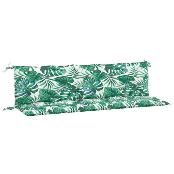 vidaXL Bänkdynor för trädgården 2st bladmönster 180x50x7cm oxfordtyg