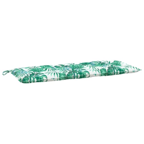vidaXL Bänkdynor för trädgården 2st bladmönster 120x50x7cm oxfordtyg