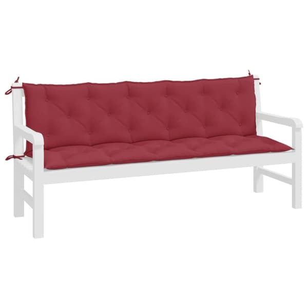 vidaXL Bänkdynor för trädgården 2st vinröd 180x50x7cm oxfordtyg