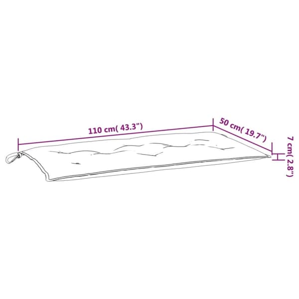 vidaXL hynde til havebænk 110x50x7 cm oxfordstof grå