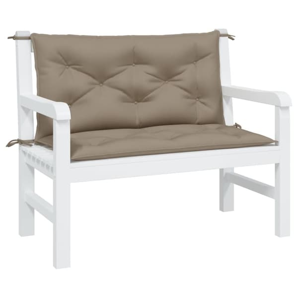 vidaXL Bänkdynor för trädgården 2st taupe 100x50x7cm oxfordtyg