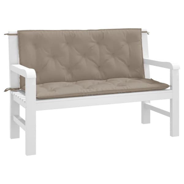 vidaXL Bänkdynor för trädgården 2st Taupe 120x50x7cm oxfordtyg