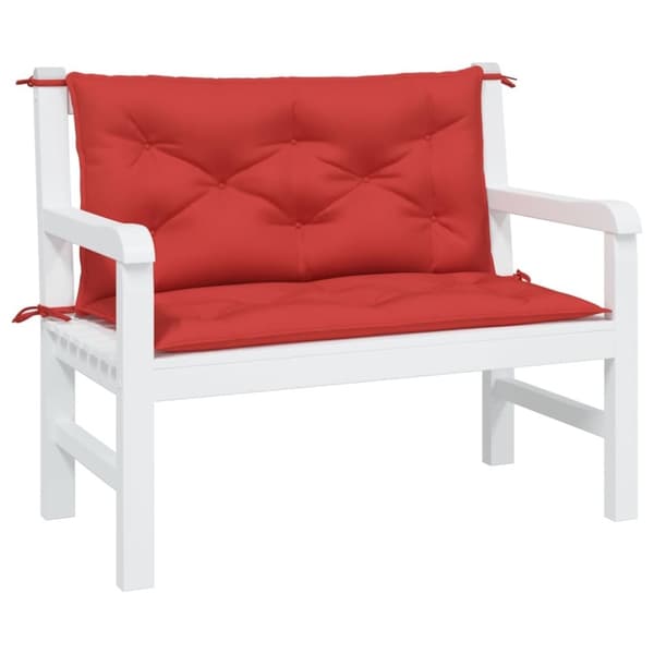 vidaXL Bänkdynor för trädgården 2st röd 100x50x7cm oxfordtyg