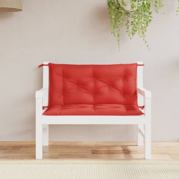 vidaXL hynder til havebænk 2 stk. 100x50x7 cm oxfordstof rød