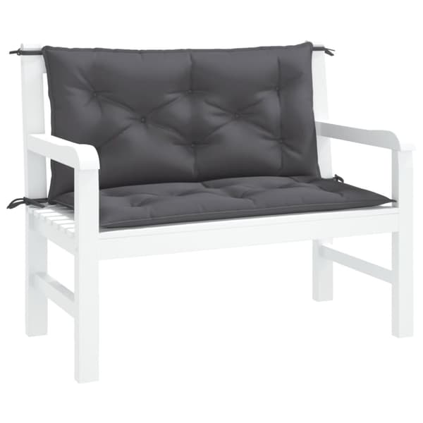 vidaXL hynder til havebænk 2 stk. 100x50x7 cm oxfordstof antracitgrå