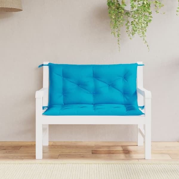 vidaXL hynder til havebænk 2 stk. 100x50x7 cm oxfordstof lyseblå
