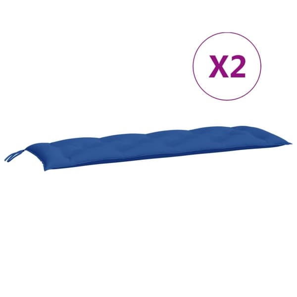 vidaXL Bänkdynor för trädgården 2st blå 150x50x7cm oxfordtyg