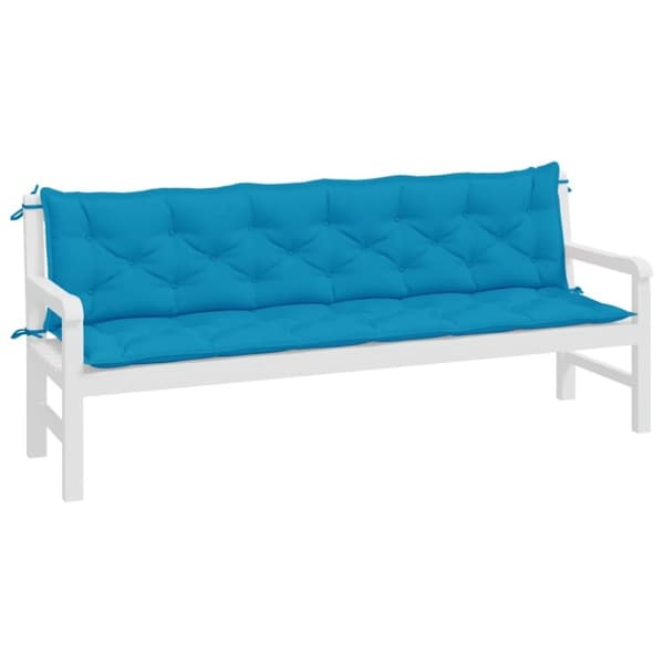 vidaXL hynder til havebænk 2 stk. 200x50x7 cm oxfordstof lyseblå