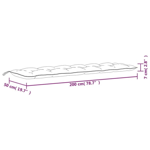 vidaXL hynder til havebænk 2 stk. 200x50x7 cm oxfordstof lyseblå