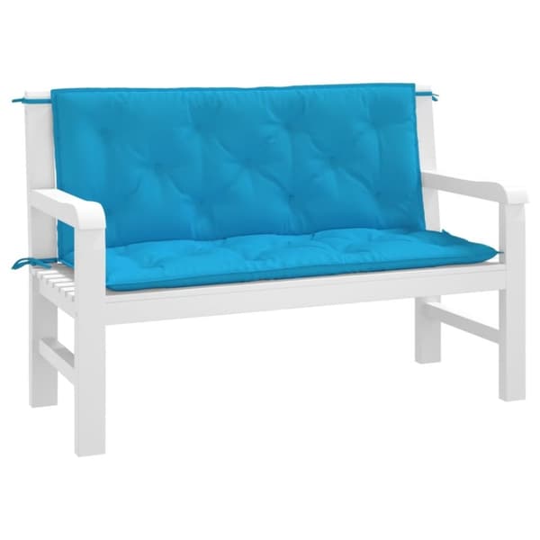 vidaXL Bänkdynor för trädgården 2st ljusblå 120x50x7cm oxfordtyg