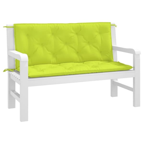 vidaXL hynder til havebænk 2 stk. 120x50x7 cm oxfordstof lysegrøn