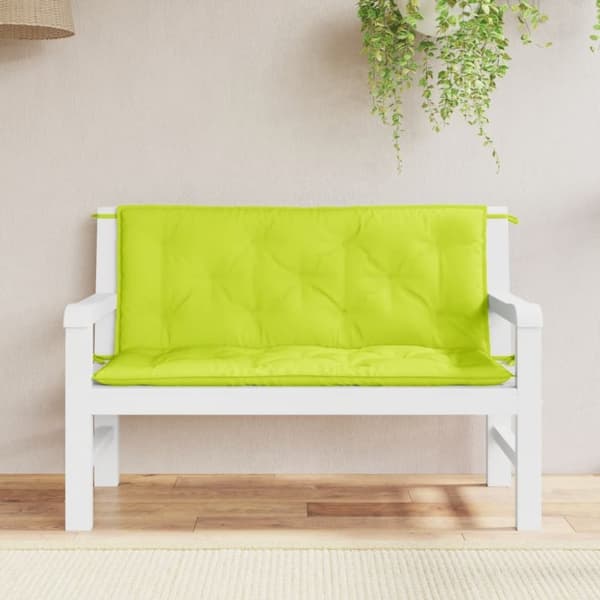 vidaXL hynder til havebænk 2 stk. 120x50x7 cm oxfordstof lysegrøn