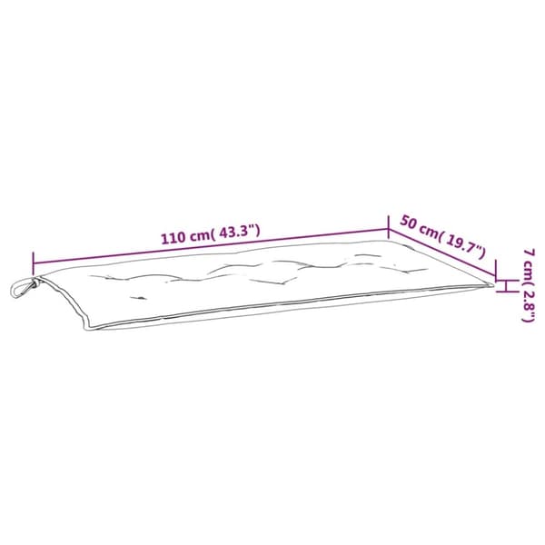 vidaXL Bänkdyna för trädgården vinröd 110x50x7 cm oxfordtyg