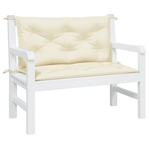 vidaXL hynder til havebænk 2 stk. 100x50x7 cm oxfordstof cremefarvet