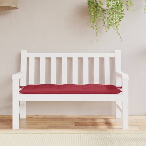 vidaXL hynde til havebænk 120x50x7 cm oxfordstof vinrød