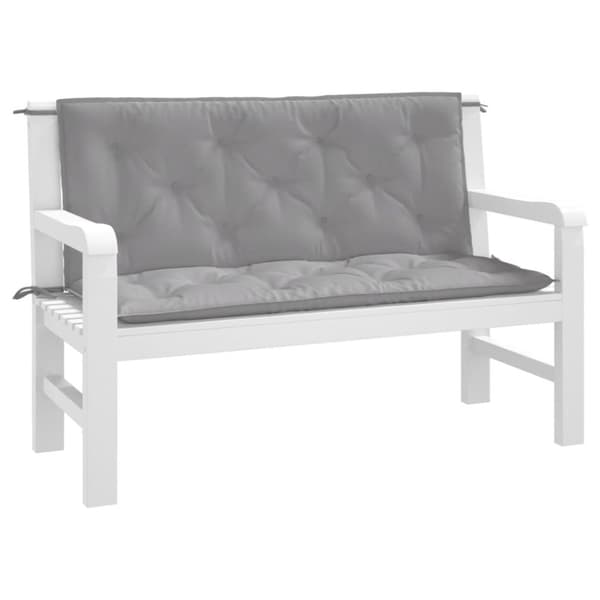 vidaXL hynder til havebænk 2 stk. 120x50x7 cm oxfordstof grå