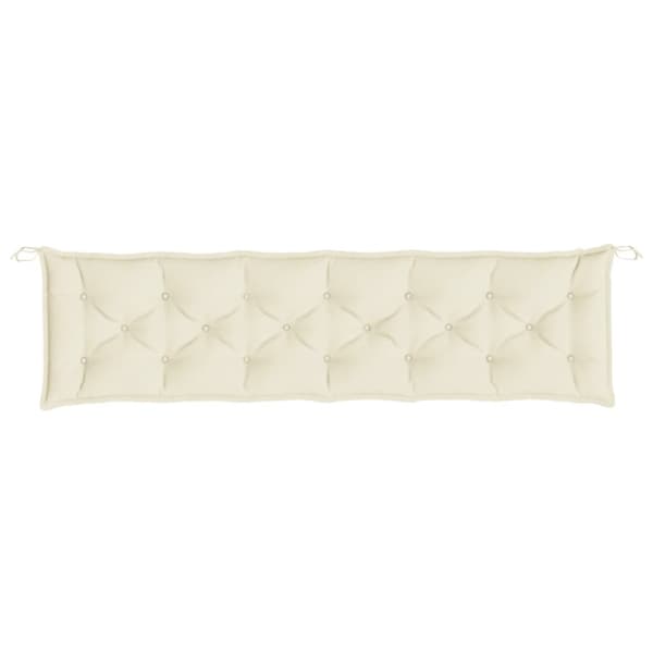 vidaXL hynder til havebænk 2 stk. 200x50x7 cm oxfordstof cremefarvet