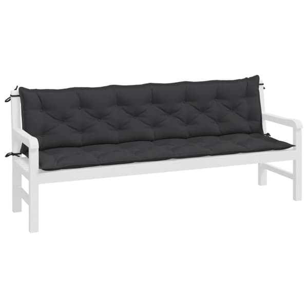 vidaXL hynder til havebænk 2 stk. 200x50x7 cm oxfordstof sort