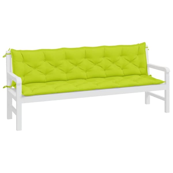 vidaXL Bänkdynor för trädgården 2st ljusgrön 200x50x7cm oxfordtyg