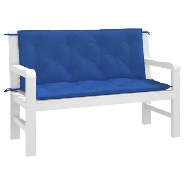 vidaXL Bänkdynor för trädgården 2st blå 120x50x7cm oxfordtyg