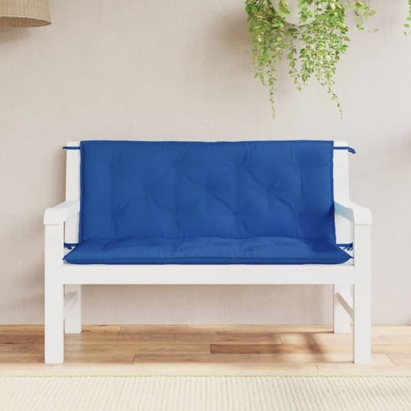vidaXL Bänkdynor för trädgården 2st blå 120x50x7cm oxfordtyg