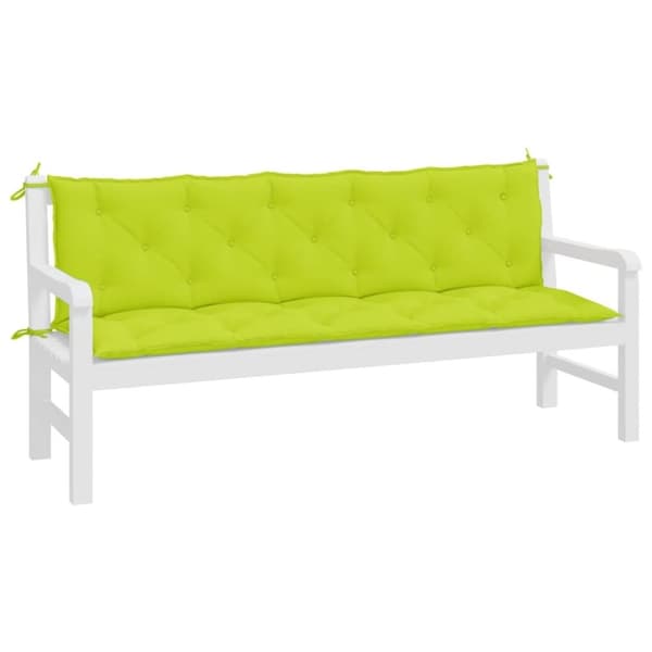 vidaXL Bänkdynor för trädgården 2st ljusgrön 180x50x7cm oxfordtyg