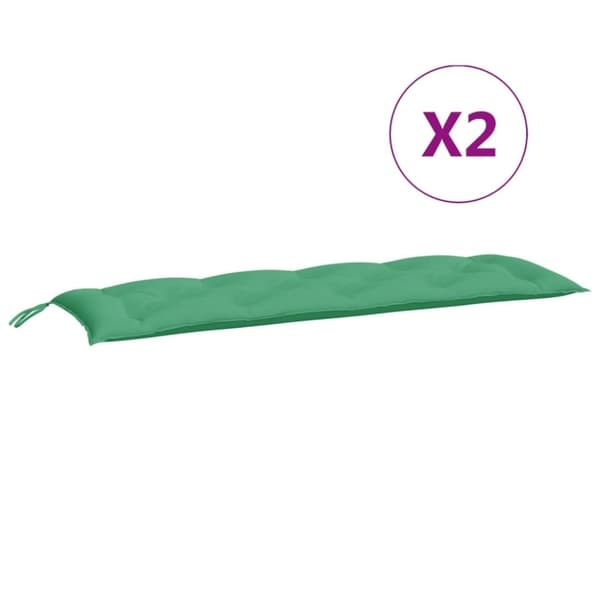 vidaXL hynder til havebænk 2 stk. 150x50x7 cm oxfordstof grøn