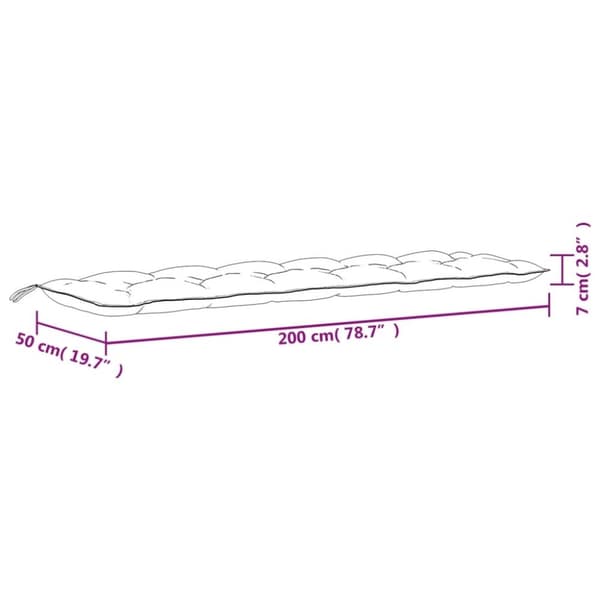 vidaXL hynder til havebænk 2 stk. 200x50x7 cm oxfordstof antracitgrå