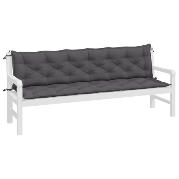vidaXL Bänkdynor för trädgården 2st antracit 200x50x7cm oxfordtyg