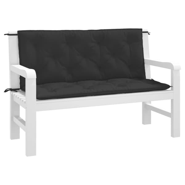 vidaXL hynder til havebænk 2 stk. 120x50x7 cm oxfordstof sort