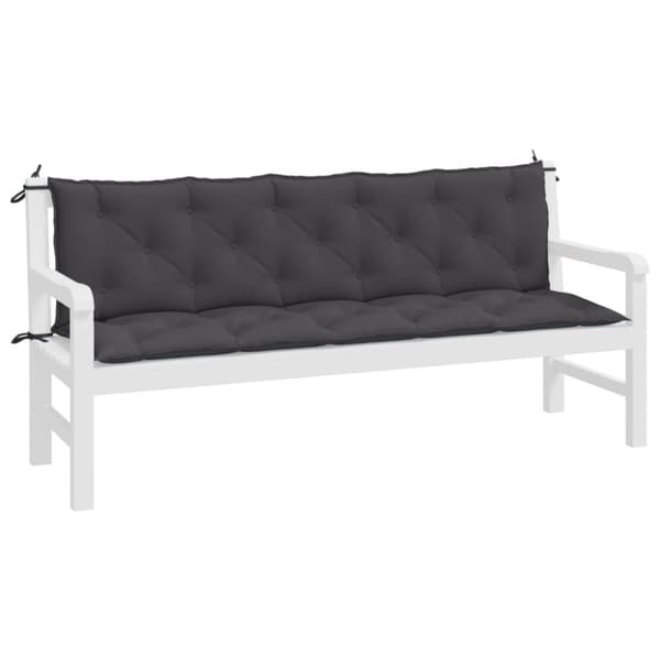vidaXL hynder til havebænk 2 stk. 180x50x7 cm oxfordstof antracitgrå