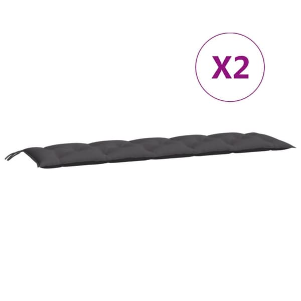 vidaXL hynder til havebænk 2 stk. 180x50x7 cm oxfordstof antracitgrå