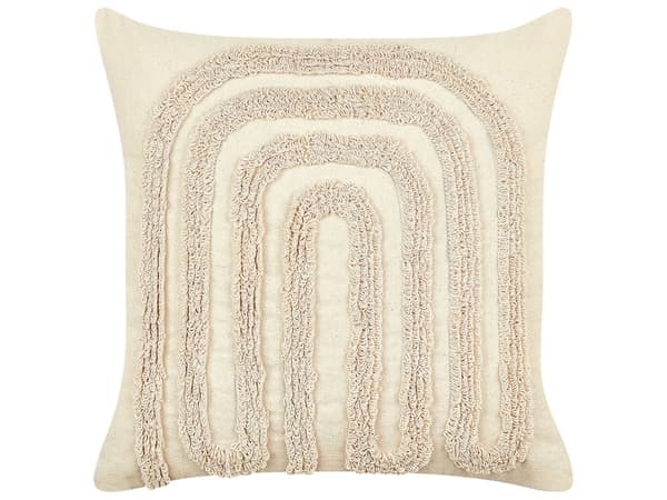 Prydnadskudde 2 st Tuftad Beige Bomull 45 x 45 cm med abstrakt mönster