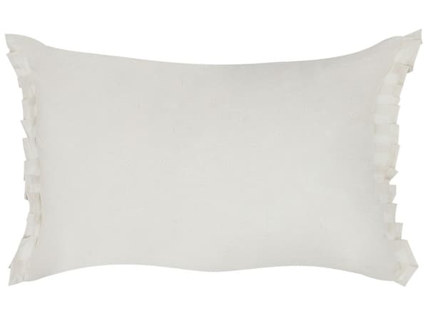 Sett med 2 Pynteputer Off-white Lin 30 x 45 cm med Frynser og Sløyfer