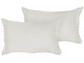 Miniatyrbilde 1 av 7: Sett med 2 Pynteputer Off-white Lin 30 x 45 cm med Frynser og Sløyfer