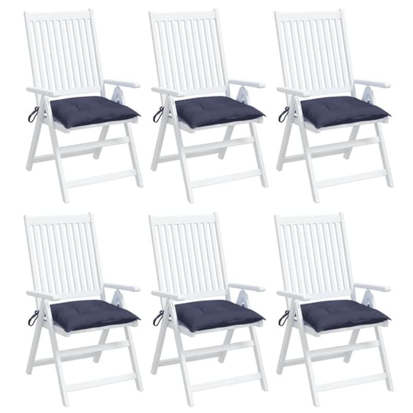 vidaXL stolehynder 6 stk. 40x40x7 cm oxfordstof marineblå